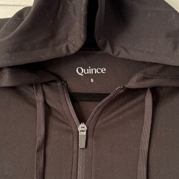 QUINCE Flowknit 4 Way Stretch Full Zip Quick Dry Sweat Wicking Hoodie S Black - Picture 3 of 5